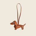 Handmade sheepskin sausage dog pendant, puppy bag, couple pendant
